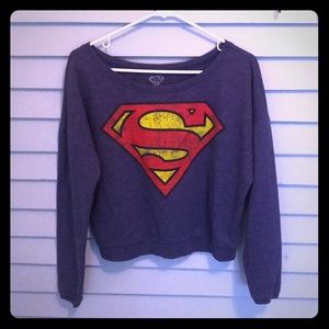 Superman logo cropped sweatshirt